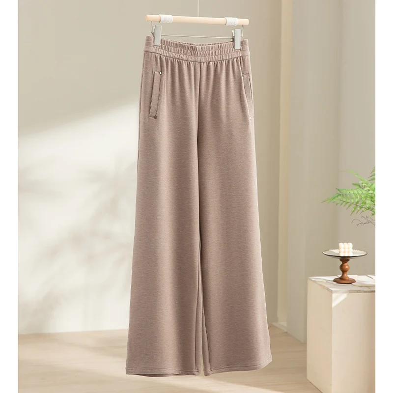 Damen Weite Satin-Hose mit hohem Elastikbund und fließender Drapierung Drune
