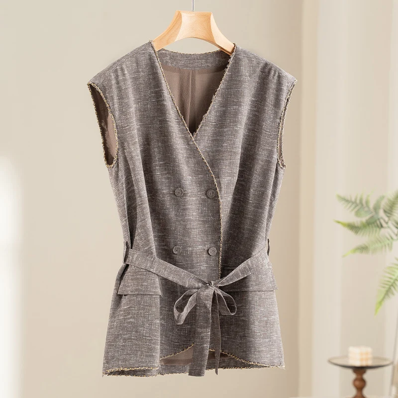 Damen Weite Plissee-Hose mit hohem Elastikbund und Relaxed-Fit Drune