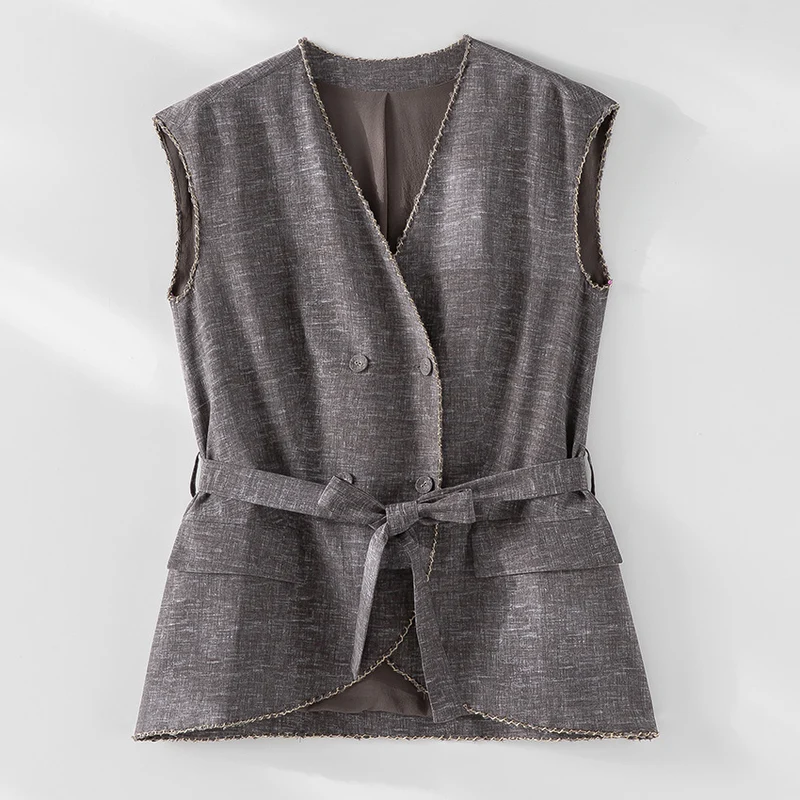 Damen Weite Plissee-Hose mit hohem Elastikbund und Relaxed-Fit Drune