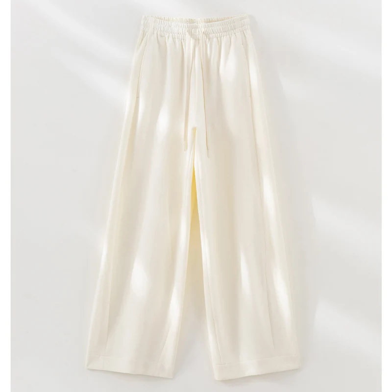 Damen Weite Loungehose mit elastischem Bund, Kordelzug und seitlichen Eingrifftaschen Drune