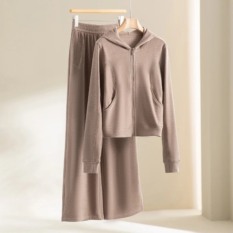 Damen Weite Komforthose mit hohem elastischem Bund und seitlichen Eingrifftaschen Drune