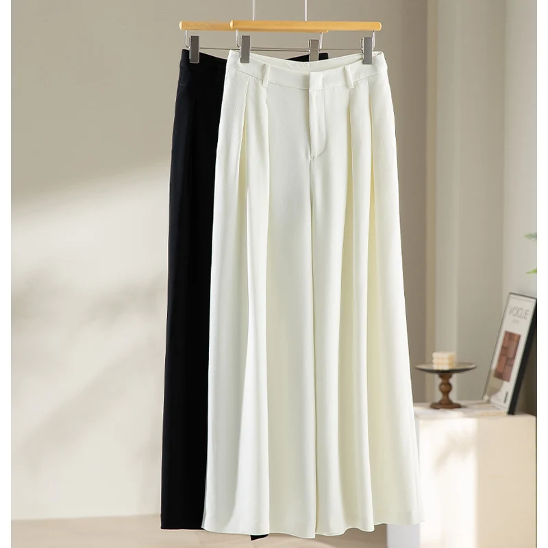 Damen Weite High-Waist-Hose mit Bundfalten und Culotte-Silhouette Drune