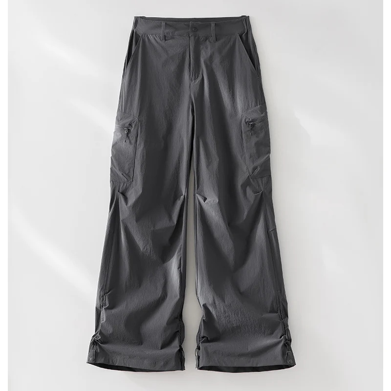 Damen Weite Cargo‑Hose mit verstellbarem Saum und Multifunktions-Taschen Drune