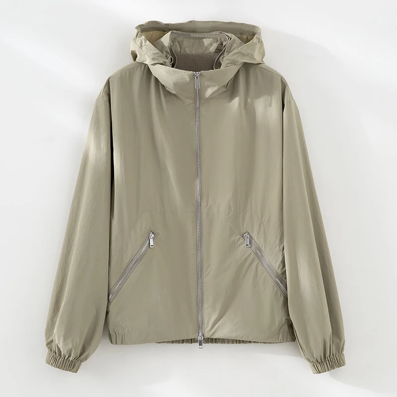 Damen Ultralight Übergangsjacke mit hohem Kragen, diagonalen Reißverschlusstaschen und elastischem Saum Drune