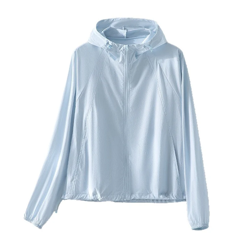 Damen Ultraleichte Kapuzen-Windjacke mit Raglanärmeln und Reißverschlusstaschen Drune