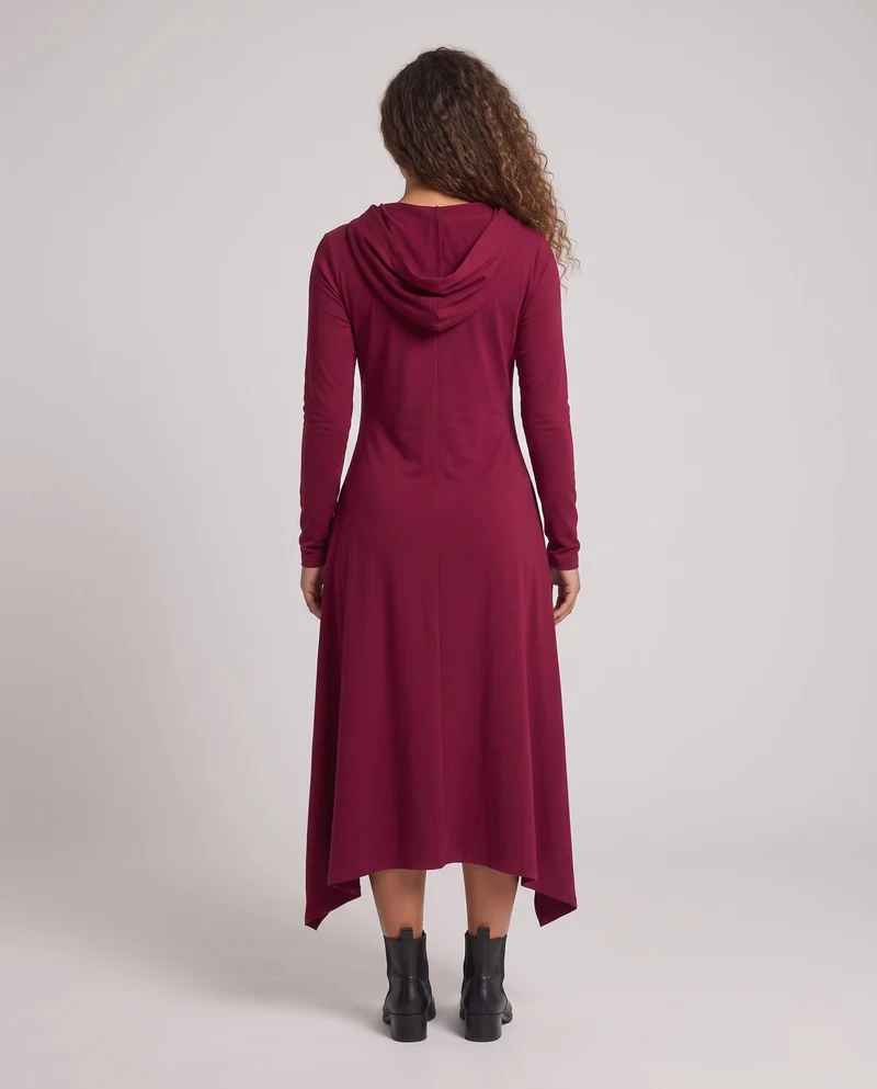 Damen Kapuzenkleid mit asymmetrischem Schnitt und eleganter Passform Drune
