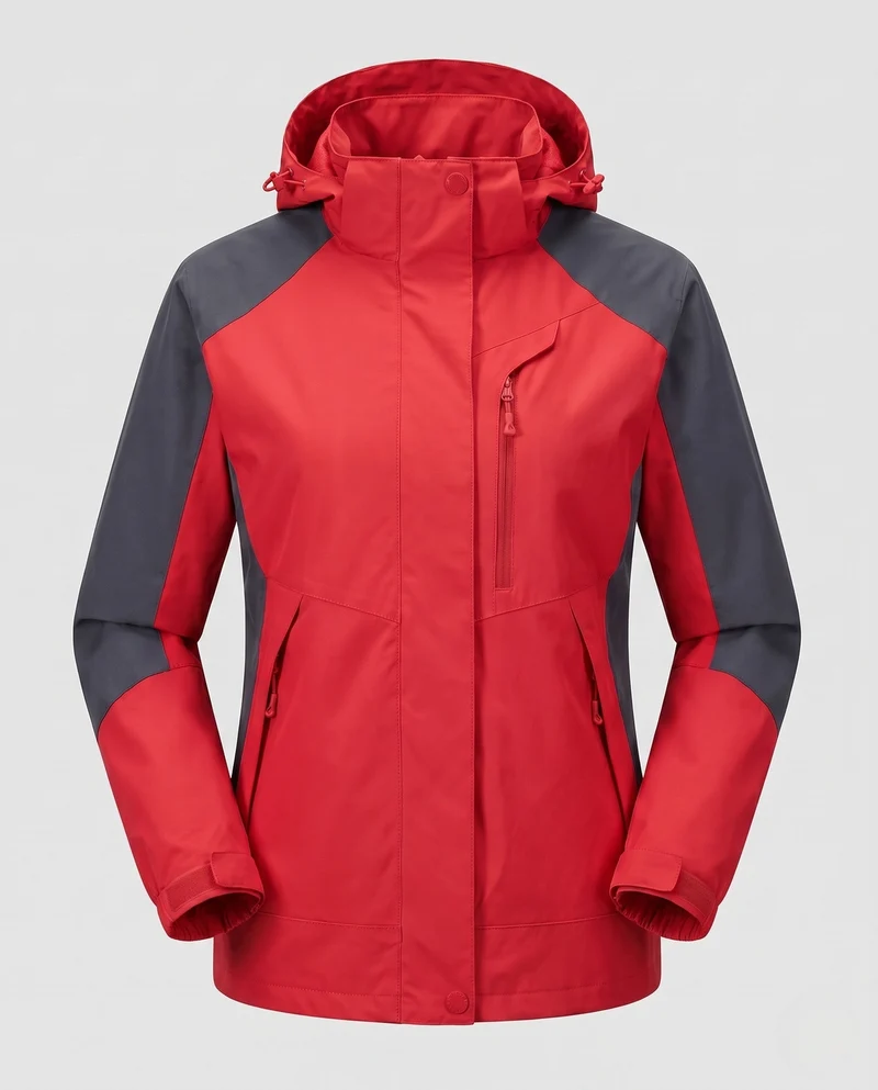 Damen atmungsaktive Softshell-Outdoormantel mit Kapuze und kontrastierenden Einsätzen Drune