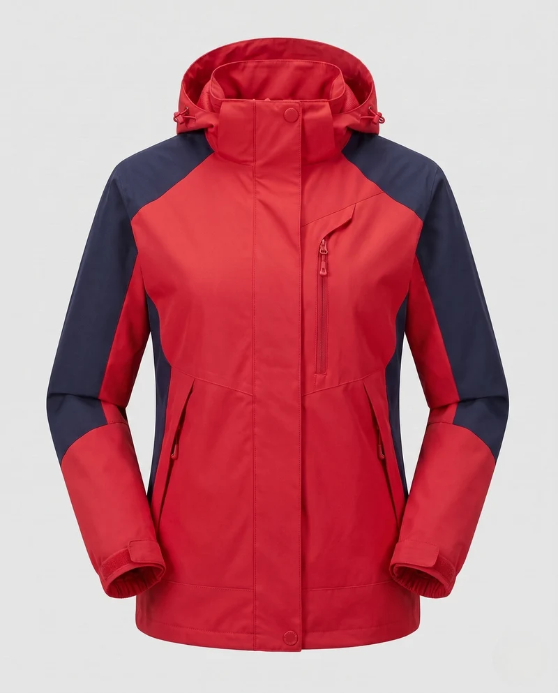 Damen atmungsaktive Softshell-Outdoormantel mit Kapuze und kontrastierenden Einsätzen Drune