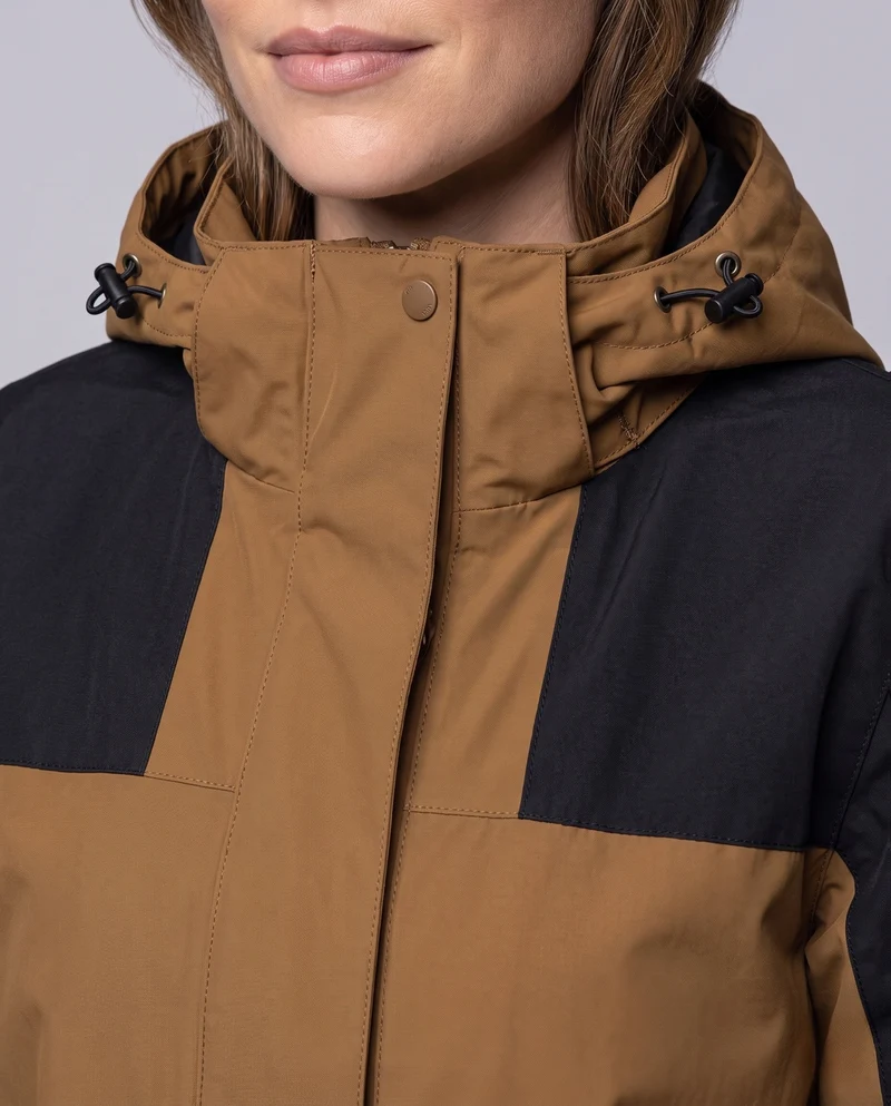 Damen Leichte Wasserabweisende Hoodie Jacke mit Feinem Reliefmuster Drune