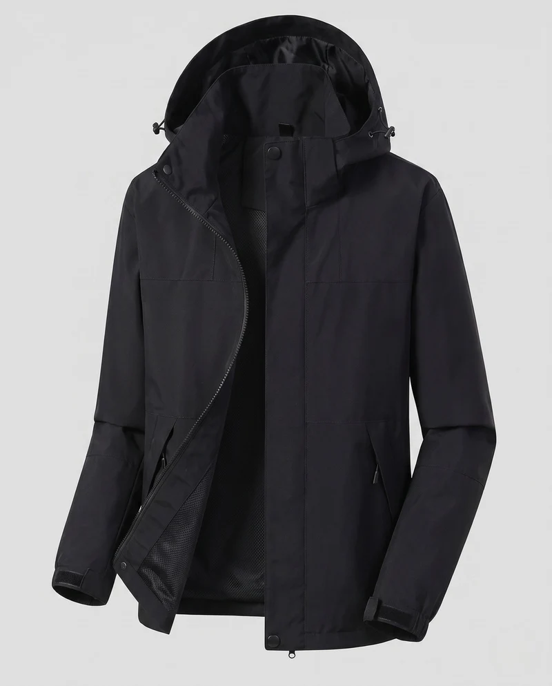 Damen Leichte Wasserabweisende Hoodie Jacke mit Feinem Reliefmuster Drune