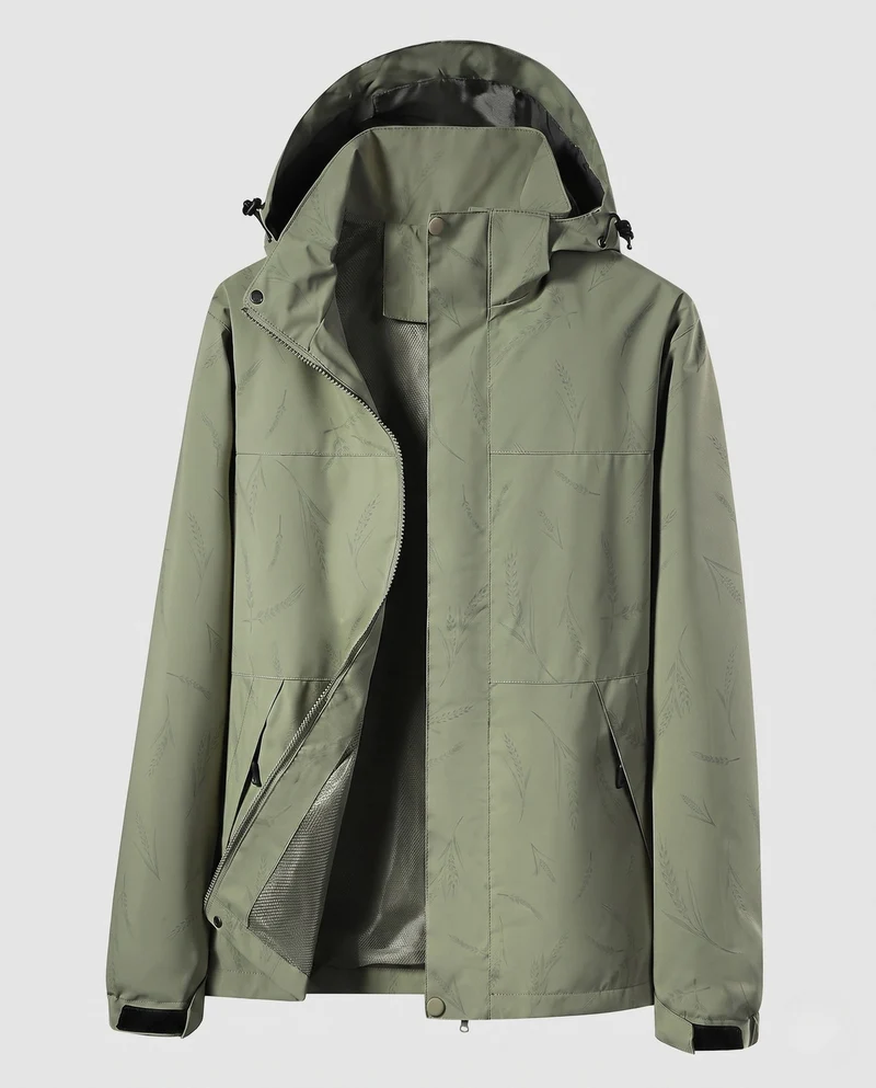 Damen Leichte Wasserabweisende Hoodie Jacke mit Feinem Reliefmuster Drune