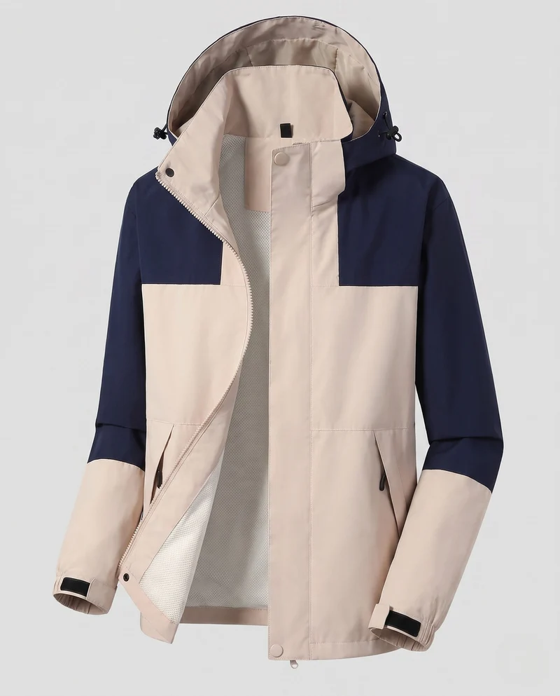 Damen Leichte Wasserabweisende Hoodie Jacke mit Feinem Reliefmuster Drune