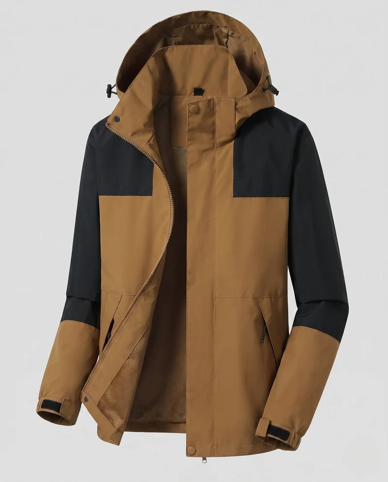 Damen Leichte Wasserabweisende Hoodie Jacke mit Feinem Reliefmuster Drune