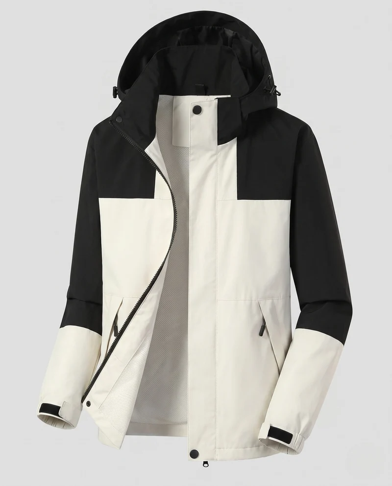 Damen Leichte Wasserabweisende Hoodie Jacke mit Feinem Reliefmuster Drune