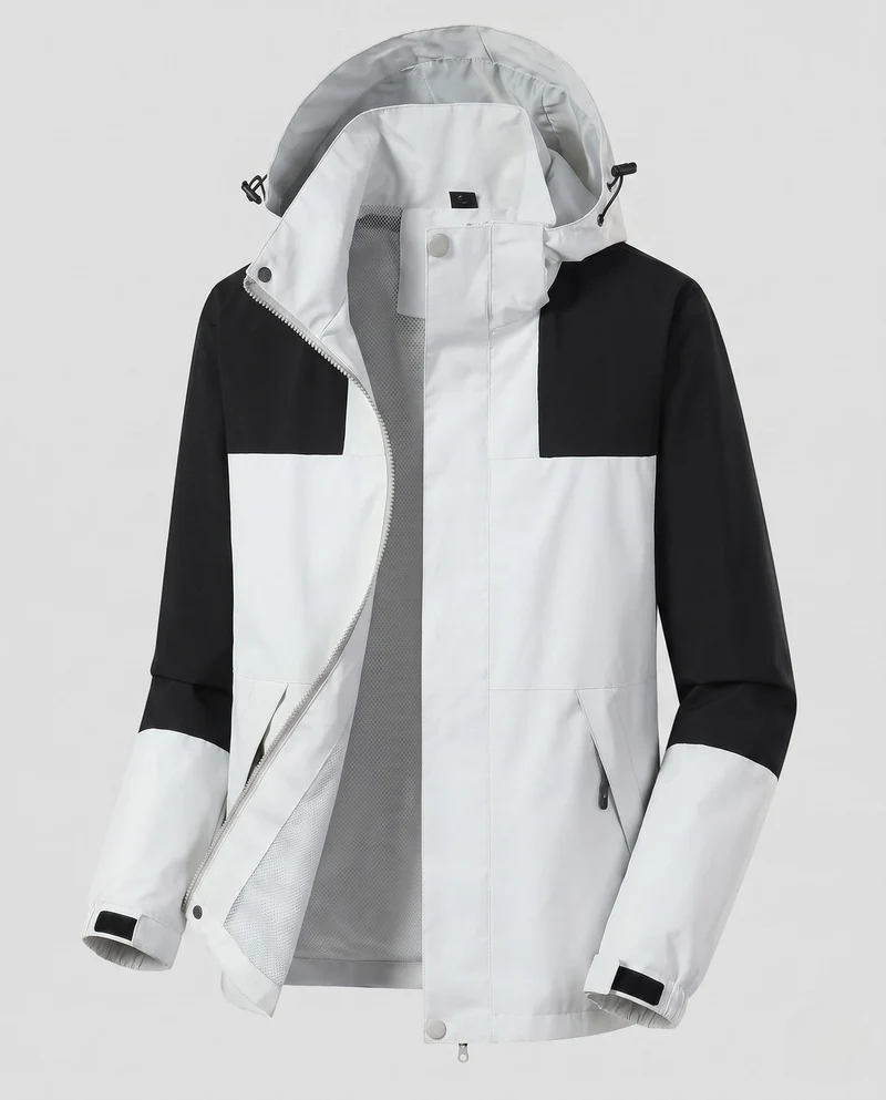 Damen Leichte Wasserabweisende Hoodie Jacke mit Feinem Reliefmuster Drune