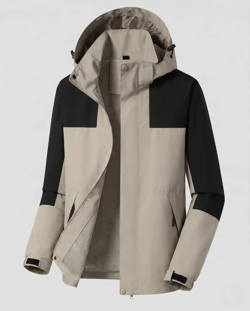 Damen Leichte Wasserabweisende Hoodie Jacke mit Feinem Reliefmuster Drune