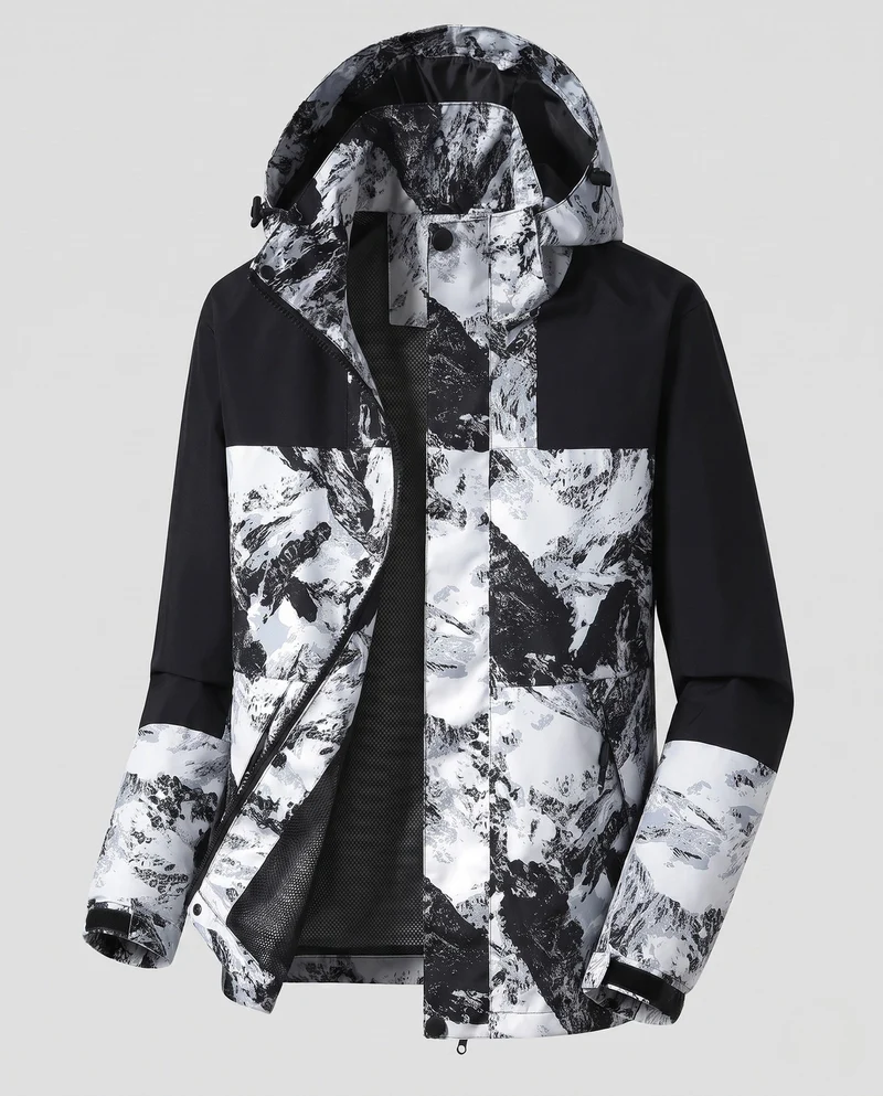Damen Leichte Wasserabweisende Hoodie Jacke mit Feinem Reliefmuster Drune