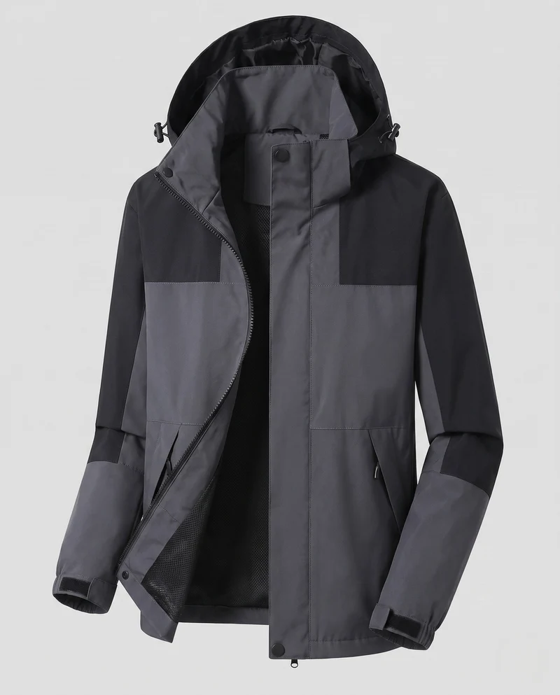 Damen Leichte Wasserabweisende Hoodie Jacke mit Feinem Reliefmuster Drune