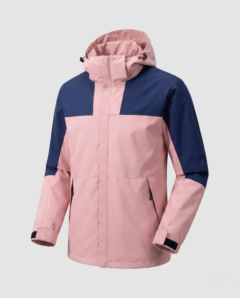 Damen leichte zweischichtige Kapuzenjacke mit winddichter Membran und funktionalen Reißverschlusstaschen Drune