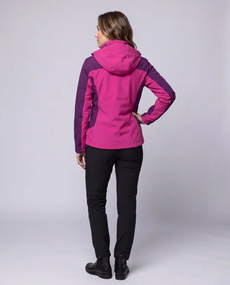 Damen multifunktionale Softshell Outdoorjacke Set mit Fleece Innenjacke und funktionalen Hosen Drune