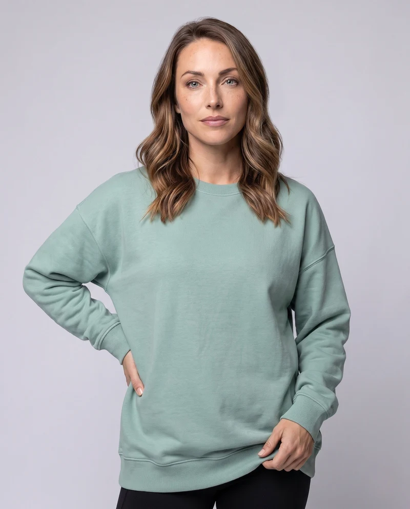 Damen Oversized Sweatshirt mit Rundhalsausschnitt und Drop-Shoulder Drune