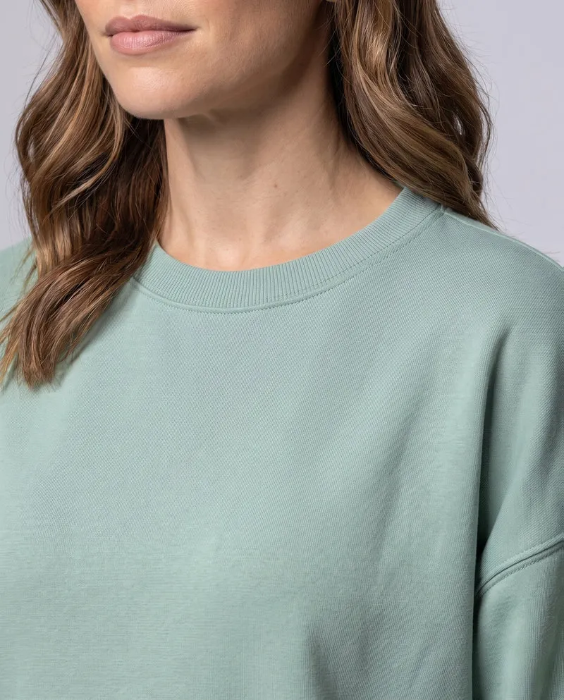 Damen Oversized Sweatshirt mit Rundhalsausschnitt und Drop-Shoulder Drune