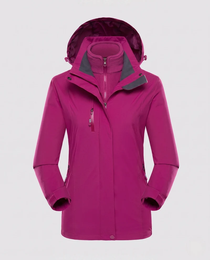 Damen Softshell-Parka mit abnehmbarer Fleece-Innenjacke und verstellbarer Kapuze Drune