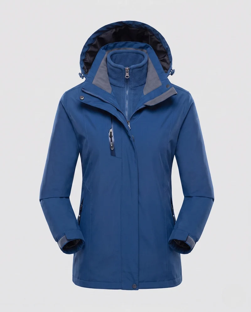 Damen Softshell-Parka mit abnehmbarer Fleece-Innenjacke und verstellbarer Kapuze Drune