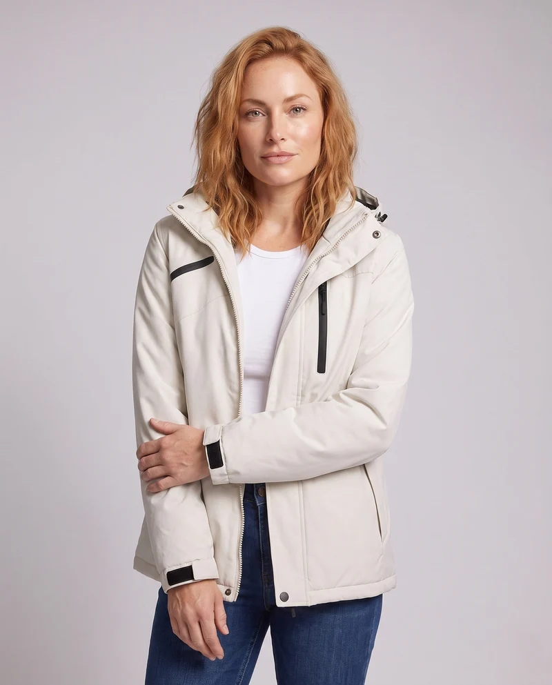 Damen vielseitiger Kapuzenparka mit wärmendem Fleece-Futter und wasserabweisender Oberfläche Drune