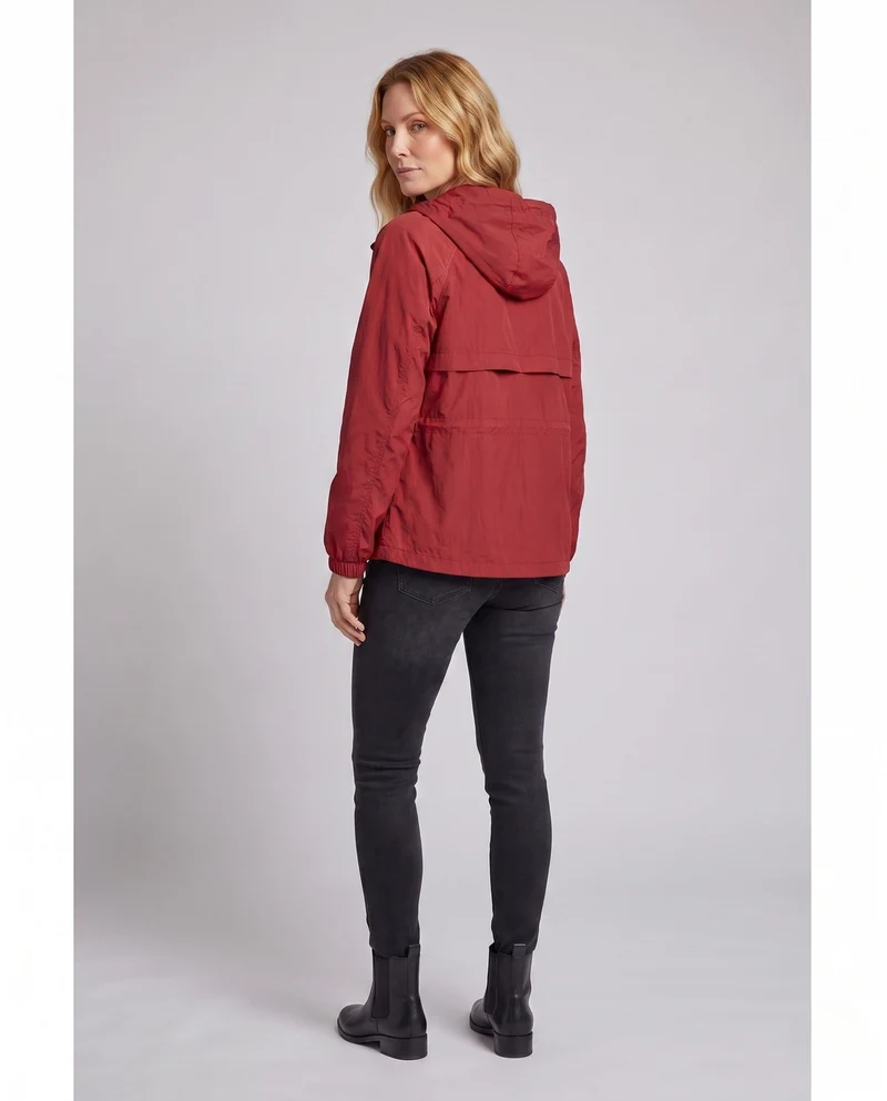 Damen ultraleichte Outdoor-Jacke mit verstellbarem Kapuzenkragen Drune