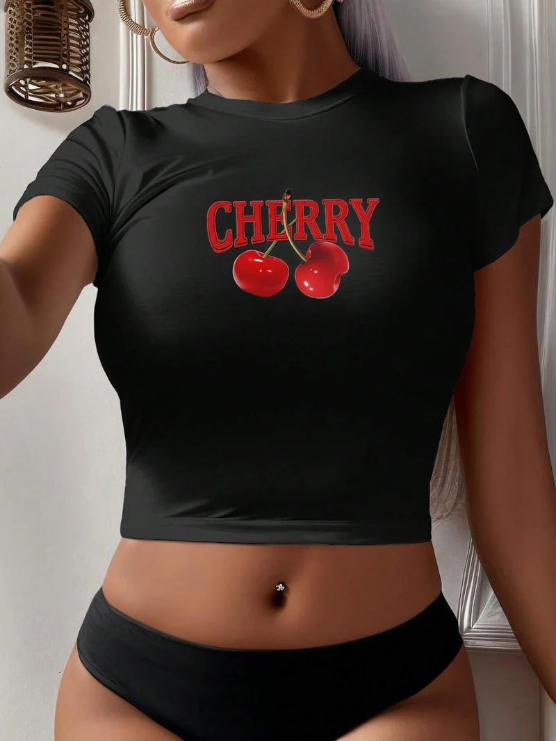 Damen Crop-T-Shirt mit kreativem Bärenmotiv und witzigem Spruch Drune