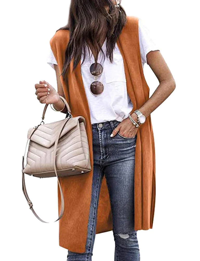 Damen Strickweste im lässigen Oversized-Design mit offenen Fronten und kurzer Ärmellänge Drune