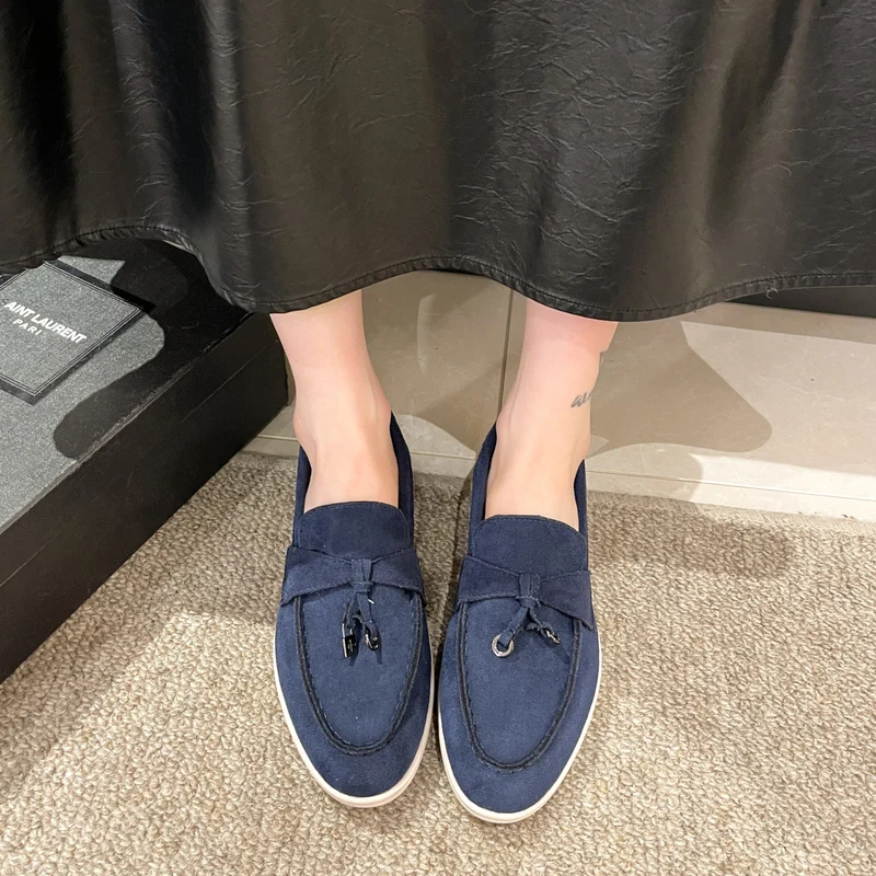 Damen Elegante Wildleder-Loafer mit Quasten und gepolstertem Komfortfußbett Drune