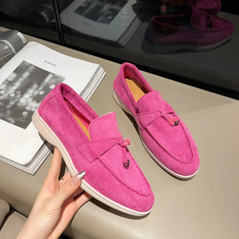 Damen Elegante Wildleder-Loafer mit Quasten und gepolstertem Komfortfußbett Drune