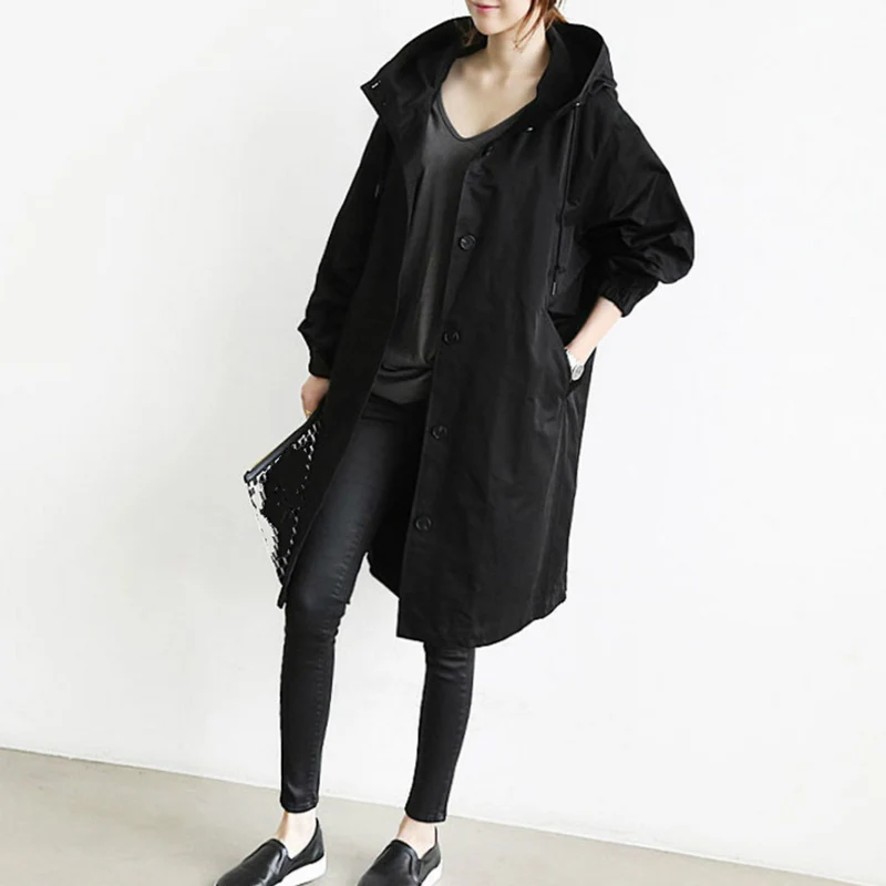 Drune | Isabelle Langer Damen-Trenchcoat mit Kapuze