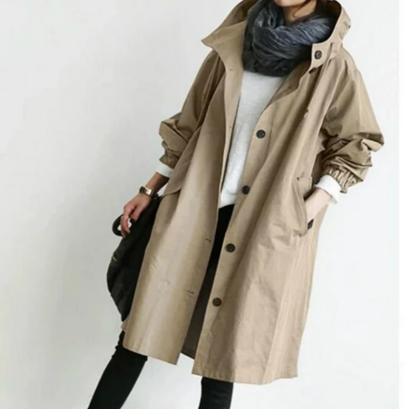 Drune | Isabelle Langer Damen-Trenchcoat mit Kapuze