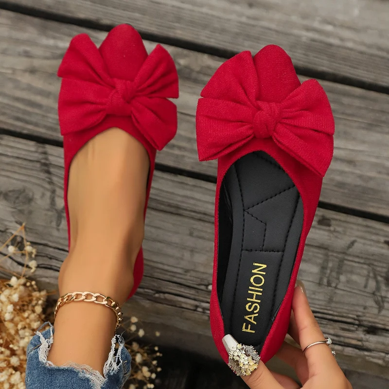 Damen Ballerinas mit großem Schleifen-Design und softem Obermaterial Drune