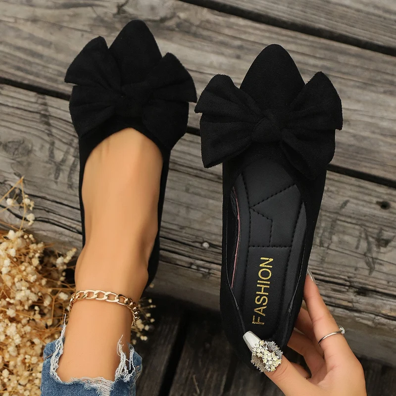 Damen Ballerinas mit großem Schleifen-Design und softem Obermaterial Drune