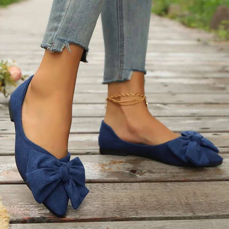 Damen Ballerinas mit großem Schleifen-Design und softem Obermaterial Drune