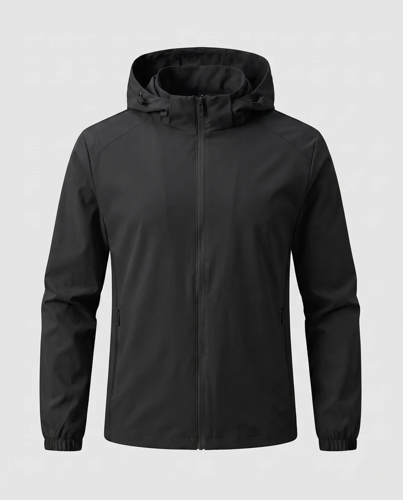 Herren nan leichte wasserabweisende Softshelljacke mit Kapuze und Reißverschluss Drune