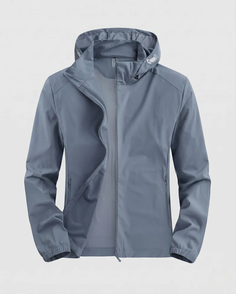 Herren nan leichte wasserabweisende Softshelljacke mit Kapuze und Reißverschluss Drune