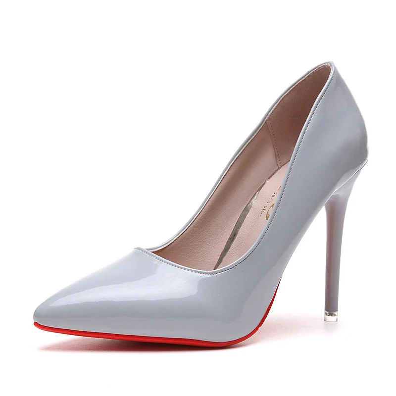 Damen elegante High Heels mit spitzem Schuhprofil und glänzender Oberfläche Drune
