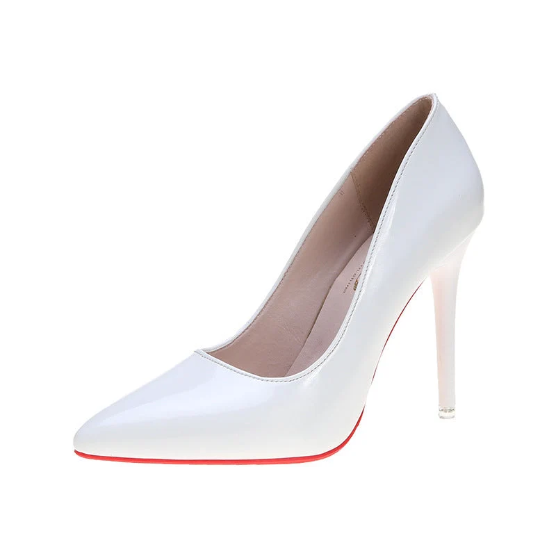 Damen elegante High Heels mit spitzem Schuhprofil und glänzender Oberfläche Drune