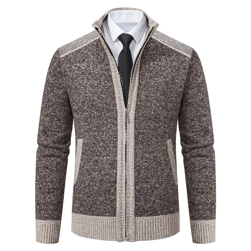 Herren Strickjacke mit hohem Kragen Drune