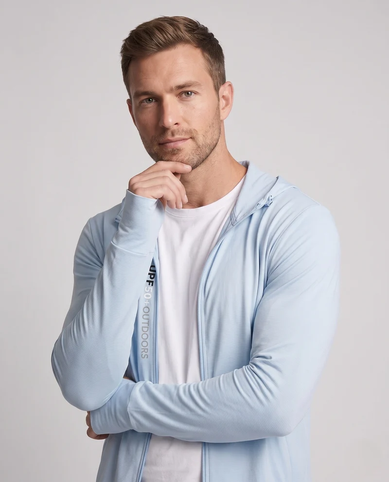 Herren atmungsaktive UV-Schutzjacke mit Kapuze Drune