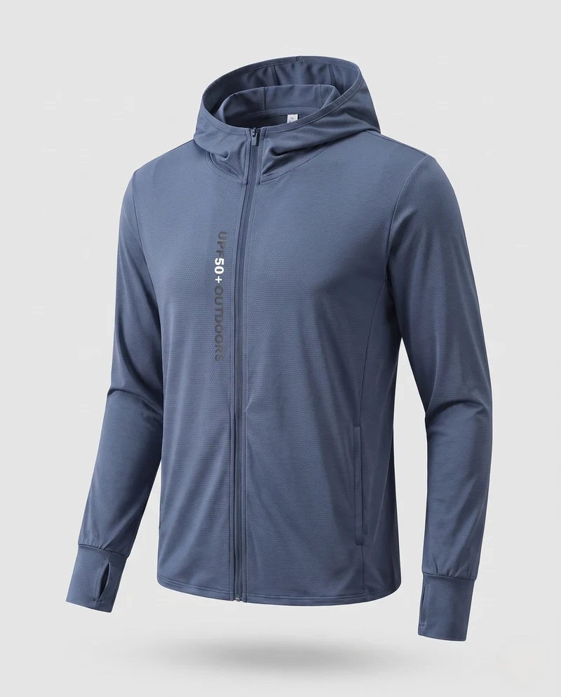 Herren atmungsaktive UV-Schutzjacke mit Kapuze Drune