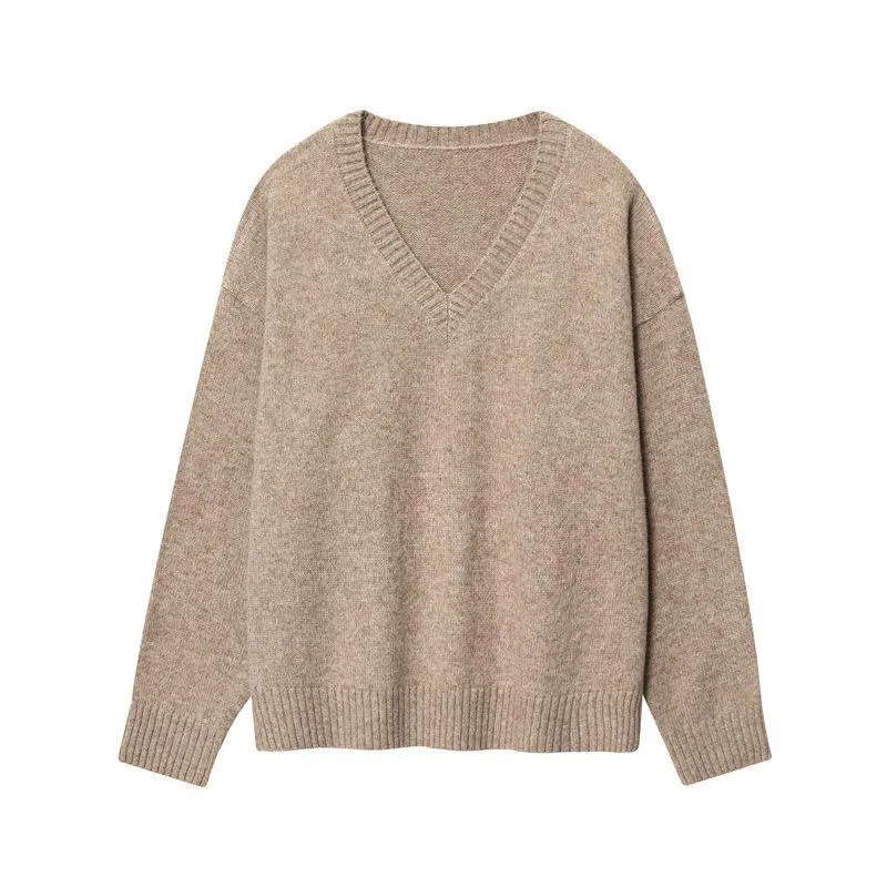 Damen Kaschmir-V-Ausschnitt Pullover Drune