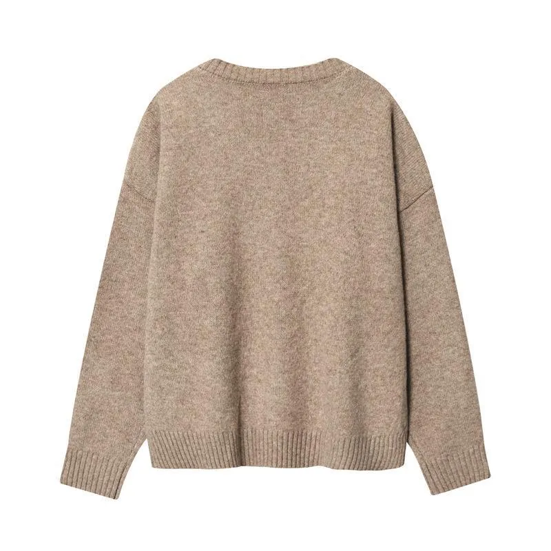 Damen Kaschmir-V-Ausschnitt Pullover Drune