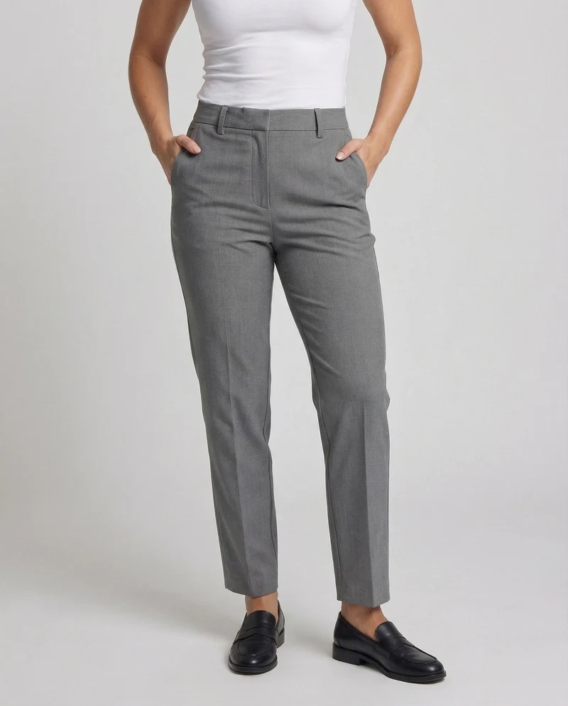 Damen Taillierte Zigarettenhose Bügelfalte