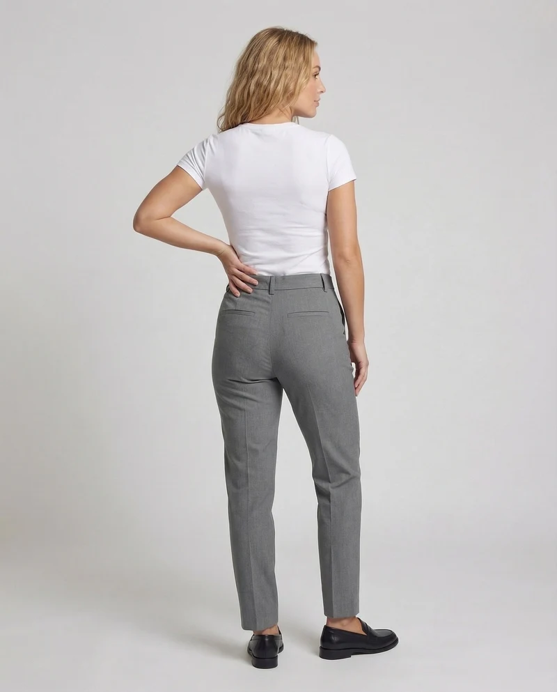 Damen Taillierte Zigarettenhose Bügelfalte